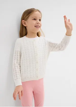 bonprix Mädchen-Strickjacke im schönen Design - weiß - Kinder Vatertagsangebot