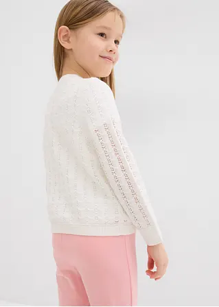 bonprix Mädchen-Strickjacke im schönen Design - weiß - Kinder Vatertagsangebot