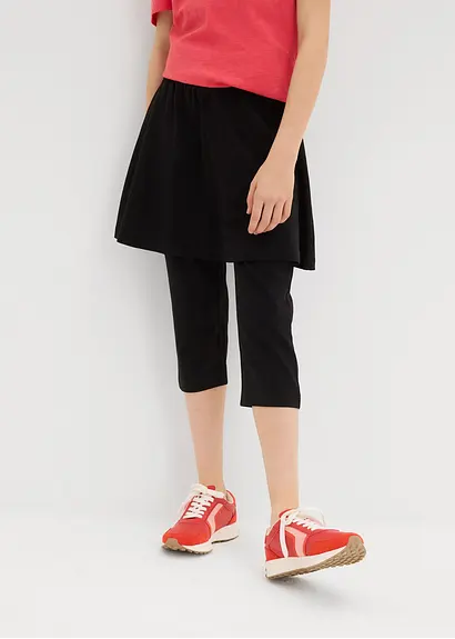 bonprix Mädchen Capri-Legging mit Rock aus elastischem Bio-Baumwoll-Mix Online Outlet