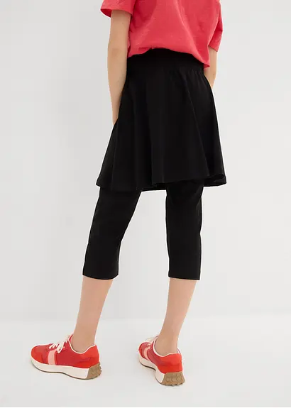 bonprix Mädchen Capri-Legging mit Rock aus elastischem Bio-Baumwoll-Mix Online Outlet