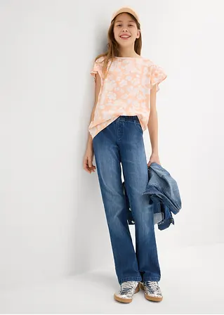bonprix Mädchen Jeggings mit leicht ausgestelltem Bein und aufgesetzten Geäßtaschen Saisonale Angebote