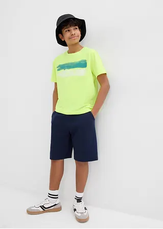 bonprix Schöne Jungen Sweat-Bermuda mit praktischen Taschen und kontrastfarbiger Kordel Begrenzte Freigabe