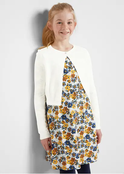 bonprix Schöner Mädchen Bolero mit funkelndem Knopf - weiß Super Rabatt