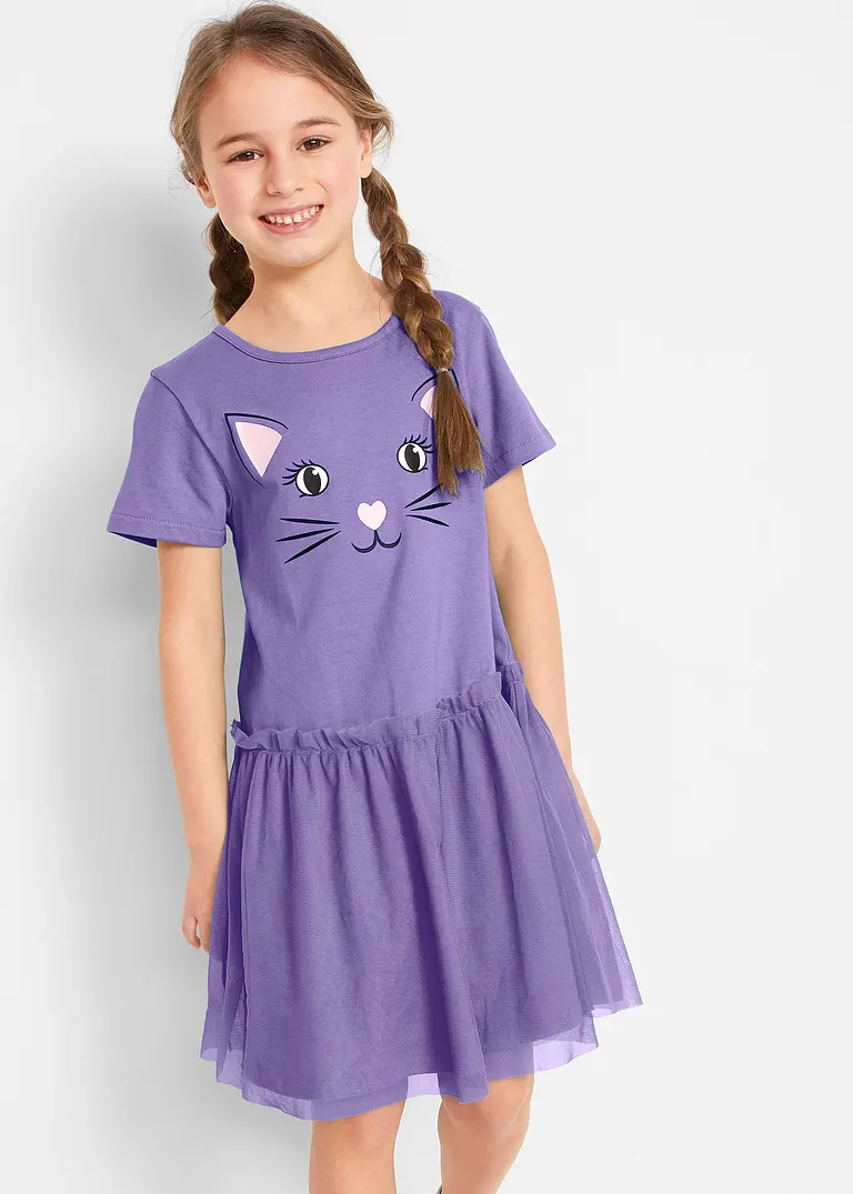 bonprix Set aus Mädchen Kleid und Puppenkleid - lila - Kinder 50% Rabatt für begrenzte Zeit