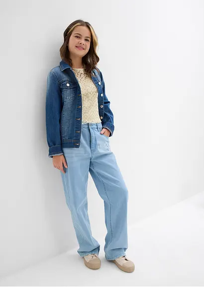 bonprix Verspielte Spitzenbluse mit eingenähtem Jerseytop - natur Outlet