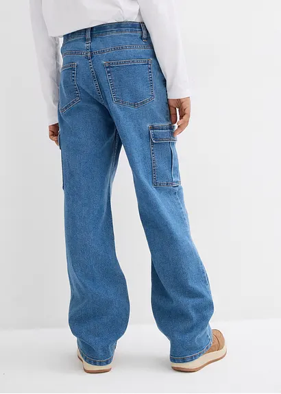 bonprix Angesagte Jungen Cargo-Jeans mit 6 Taschen - blau Meist gekauft