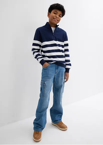 bonprix Angesagte Jungen Cargo-Jeans mit 6 Taschen - blau Meist gekauft