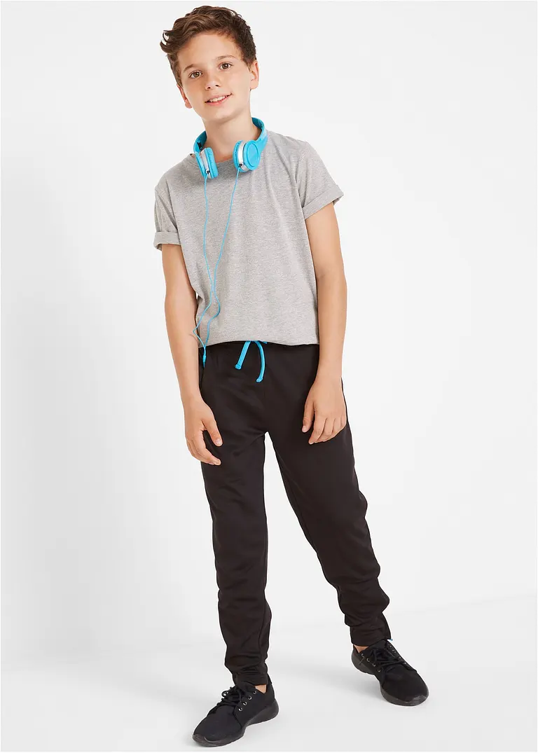 bonprix Jungen Sporthose mit Bindekordel - schwarz - Kinder Blitzverkäufe