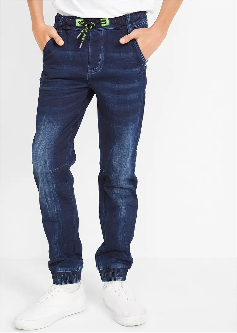 bonprix Coole Jungen Sweatjeans mit neonfarbenen Details am Bindeband Versandkostenfrei