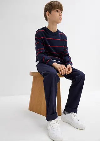 bonprix Jungen Streifenpullover mit Kapuze - blau - Kinder Muttertagsangebot