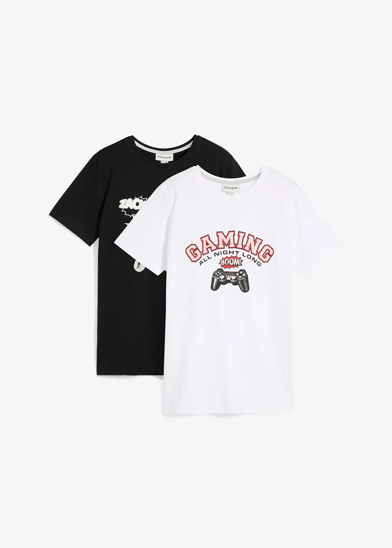 bonprix Bedrucktes T-Shirt im praktischen 2er-Pack - Kinder Vatertagsangebot