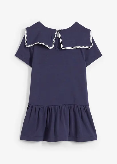bonprix Bequemes Baby-Kleid mit Matrosenkragen aus weicher Viskose - blau Online Outlet