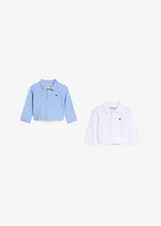 bonprix Praktisches Langarm-Poloshirt im 2er-Pack aus weichem Baumwollpikee Blitzangebot