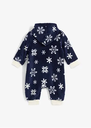 bonprix Schöner Baby Fleece-Overall mit Kapuze und Reißverschluss - blau Saisonale Angebote
