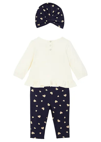 bonprix Tolles Set mit niedlichen Prints - wollweiß / dunkelblau bedruckt Sonderangebote
