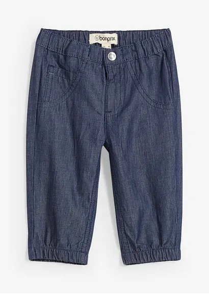 bonprix Lässige Baby-Hose im Jeanslook aus Bio-Baumwolle - blau Tiefpreis
