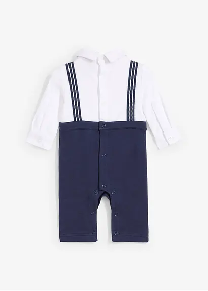 bonprix Cooler Baby Overall mit Fliege - weiß - Kinder Sonderangebot der Fabrik