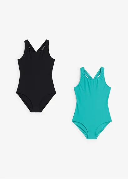 bonprix Sportlicher Badeanzug in 2 Farben im Doppelpack Clearance-Verkauf