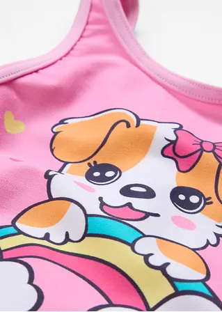 bonprix Klassischer Badeanzug mit süßem Druck. - rosa - Kinder Fabrikladen