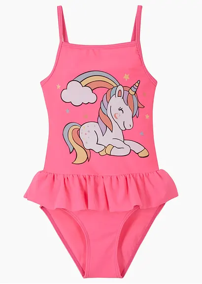 bonprix Süßer Badeanzug mit Einhorn-Print - pink - Kinder Günstiger Verkauf