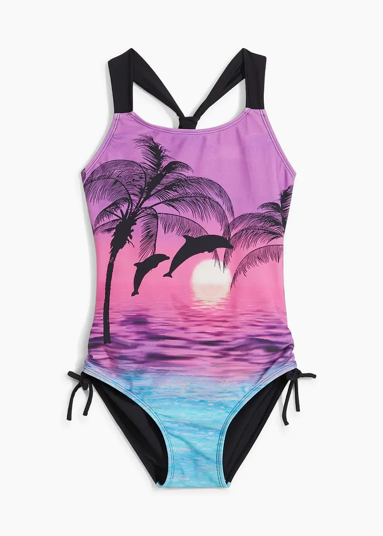bonprix Mädchen Badeanzug mit tollem Sommer Print - bunt Blitzverkäufe