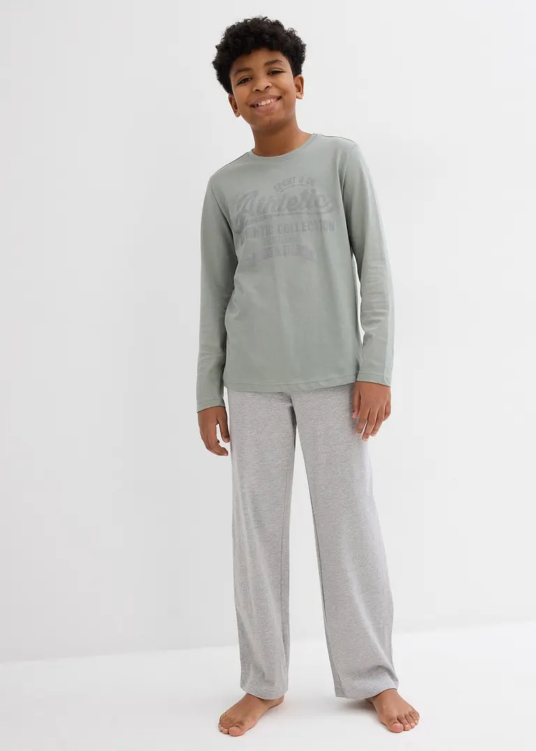 bonprix Lässiger Jungen Pyjama mit Bio-Baumwolle - Kinder Black Friday