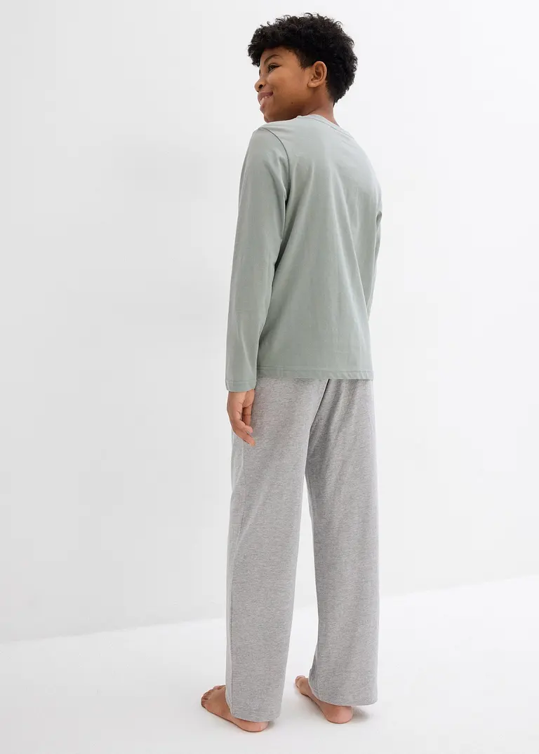 bonprix Lässiger Jungen Pyjama mit Bio-Baumwolle - Kinder Black Friday