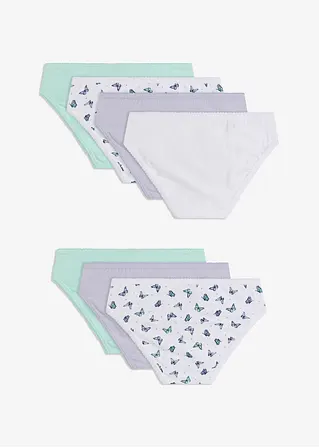 bonprix Schöner Mädchen Slip im 7er Pack. - weiß bedruckt+puderlila+mint Bestseller