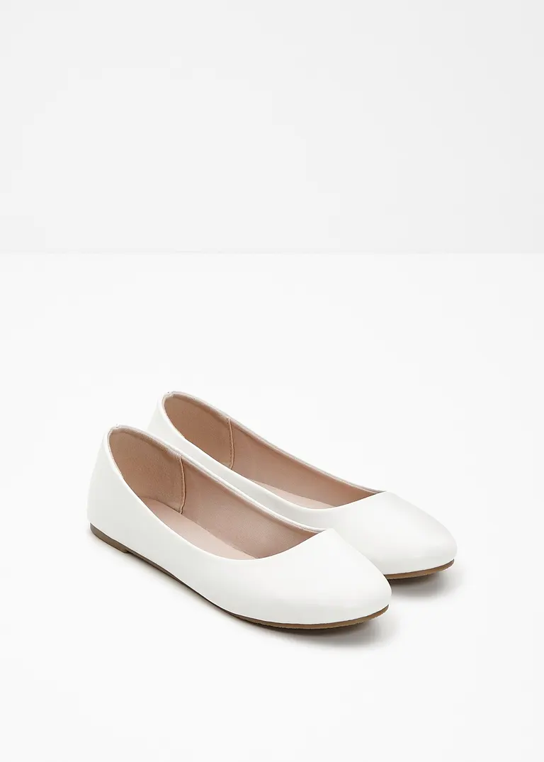 bonprix Zeitloser Ballerina in schönem Design - weiß - Damen Discount Store für neue Produkte