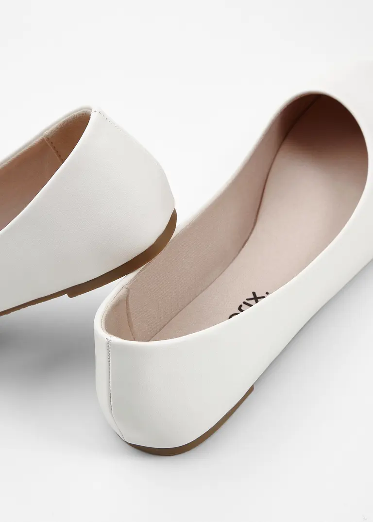 bonprix Zeitloser Ballerina in schönem Design - weiß - Damen Discount Store für neue Produkte