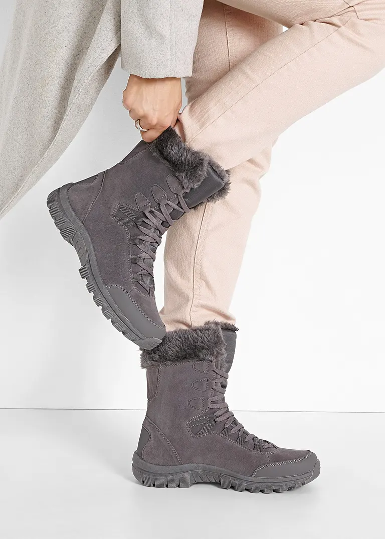 bonprix Warmer Winter Schnür Boot mit Tex-Membran - grau Riesige Rabatte