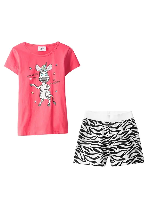 bonprix Cooler Pyjama mit witzigem Aufdruck - hellpink/weiß/schwarz Blitzverkäufe