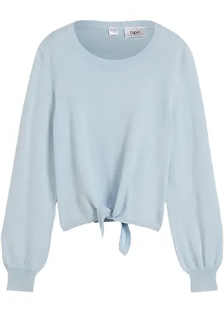 bonprix Weicher Mädchen Feinstrickpullover mit Knotendetail - blau Fabrik Onlineshop