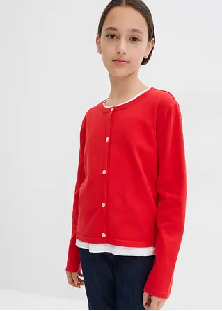 bonprix Mädchen Feinstrickjacke vielseitig kombinierbar - rot Versandkostenfrei
