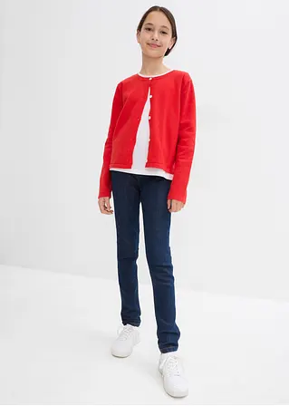 bonprix Mädchen Feinstrickjacke vielseitig kombinierbar - rot Versandkostenfrei
