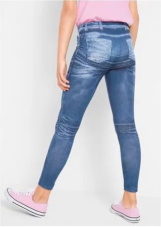 bonprix Tolle Mädchen Leggings mit angesagtem Denimdruck - blau Black Friday