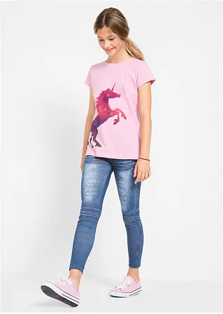 bonprix Tolle Mädchen Leggings mit angesagtem Denimdruck - blau Black Friday