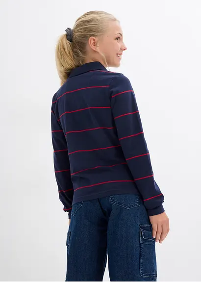 bonprix Mädchen Langarmshort aus Bio-Baumwolle - blau - Kinder Vatertagsangebot