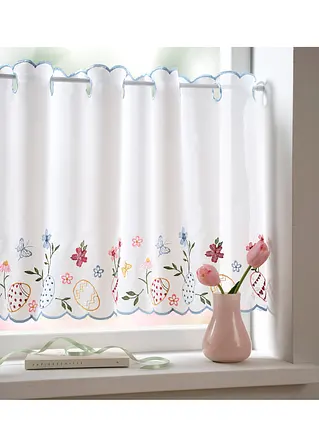 bonprix Küchengardine mit bestickten Oster Motiven - weiß Lochleiste Bis zu 55% Rabatt