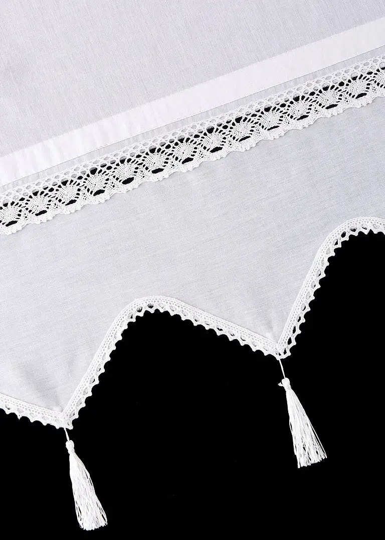 bonprix Modern und mit Häkelkante - weiß Schlaufen Black Friday Preise
