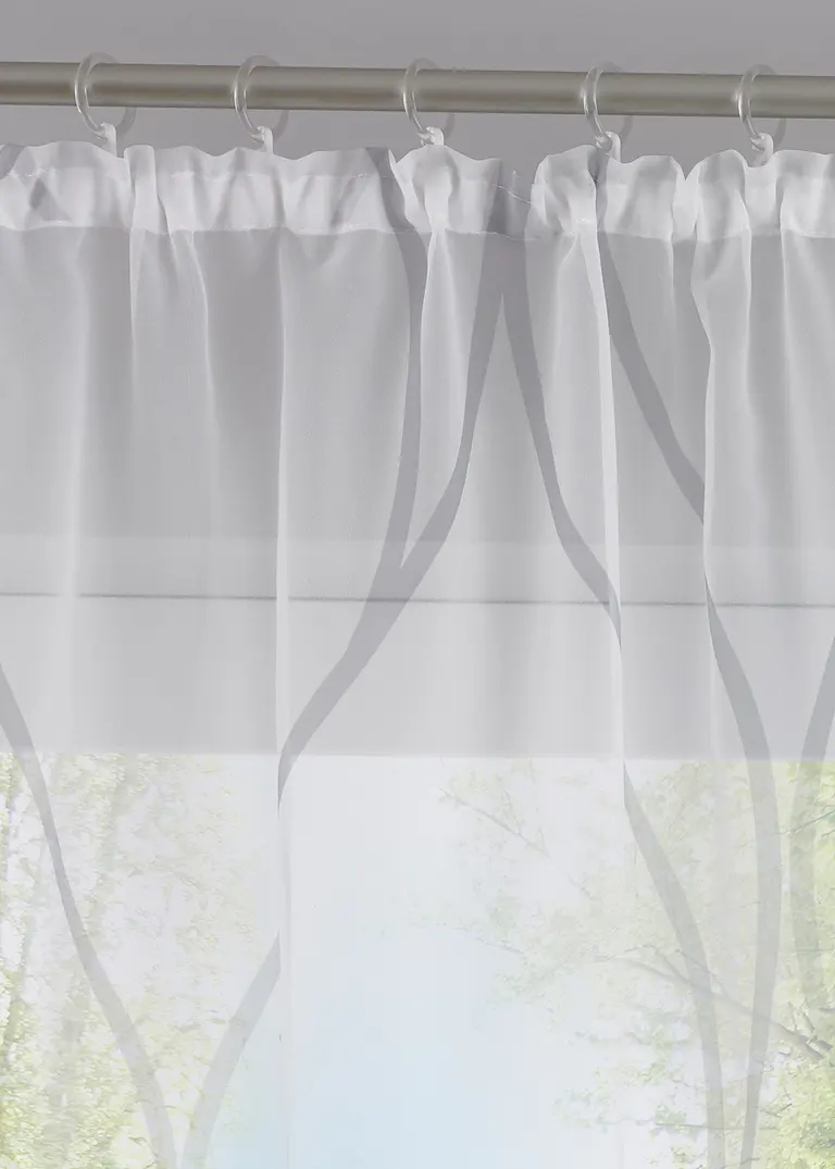 bonprix Transparenter Gardinenschal mit modernem Druck Günstiger Verkauf