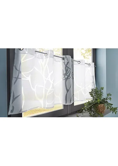 bonprix Moderne Küchengardine im Ausbrenner-Design - weiß Ösen Sonderangebot