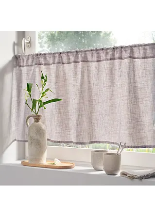 bonprix Helle Küchengardine in schlichter Leinen-Optik - grau Tunnelzug Muttertagsangebot