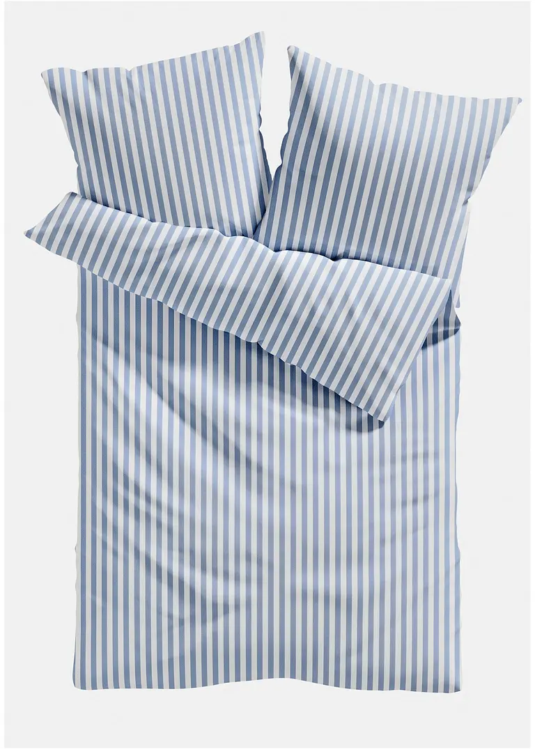 bonprix Bettwäsche mit elegantem Streifen Design - blau/weiß Renforcee Sonderangebote