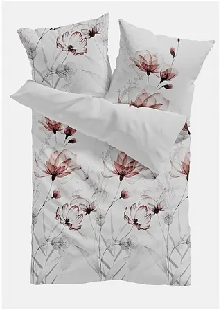 bonprix Bettwäsche mit floralem Design - weiß Baumwollgemisch Bis zu 55% Rabatt