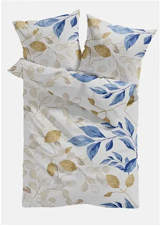 bonprix Bettwäsche mit floralem Design - blau/beige Linon Clearance-Verkauf
